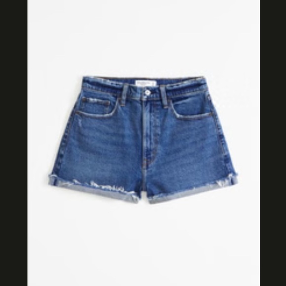 Abercrombie High Rise Mom Denim Shorts - Picture 1 of 4